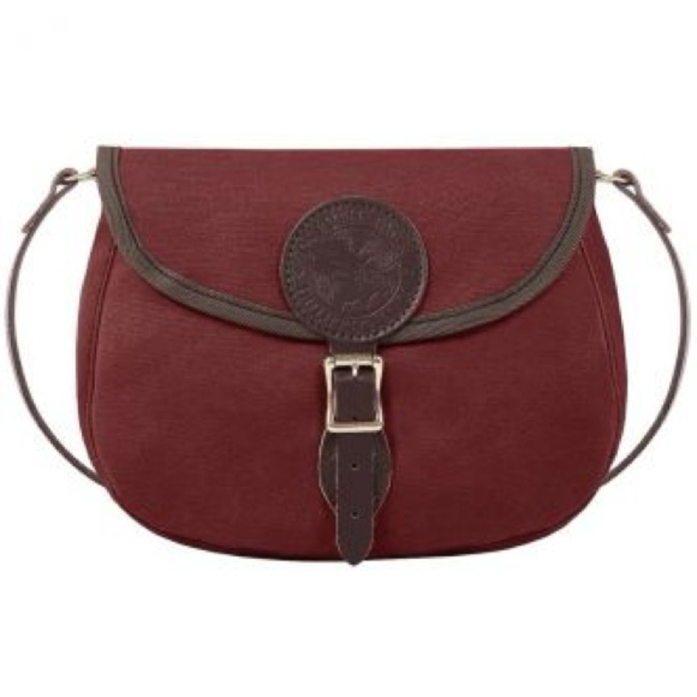 Duluth Pack Canvas & Leather Shell Crossbody Shoulder Bag Purse Burgundy USA Med